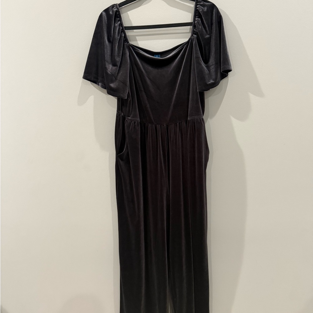 Old Navy Soft Black Velvet Jumpsuit